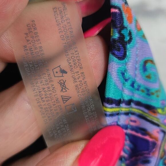 Victoria's Secret Swimwear Bikini Brief Bottom Moderate Coverage Paisley Print M - Picture 8 of 8